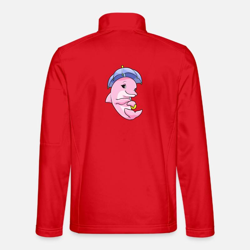 Delfin Regenschirm - Unisex Softshelljacke - Rot