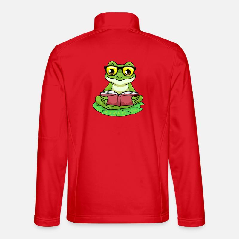Frog Nerd Book Glasses Unisex Softshell Jacket