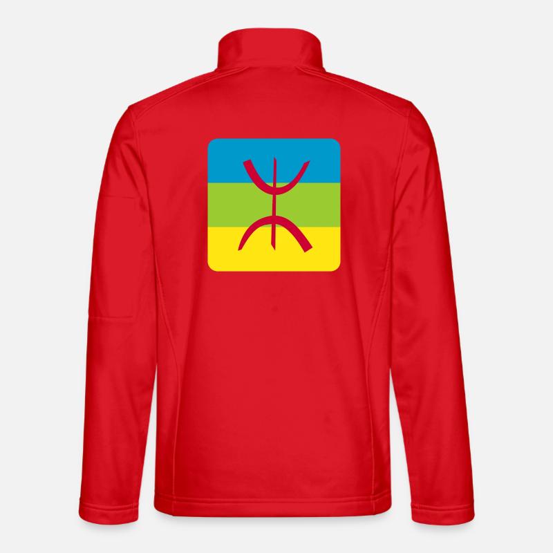 berber flag sticker amazigh ref - Unisex Softshell Jacket - red