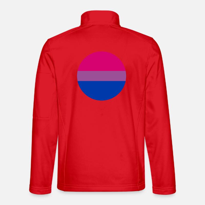 round sticker bisexual pride flag Aufkleber - Unisex Softshell Jacket - red
