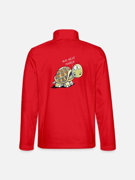 Nicht Hudeln Schildkröte - keine Hektik Spruch - Unisex Softshelljacke - Rot