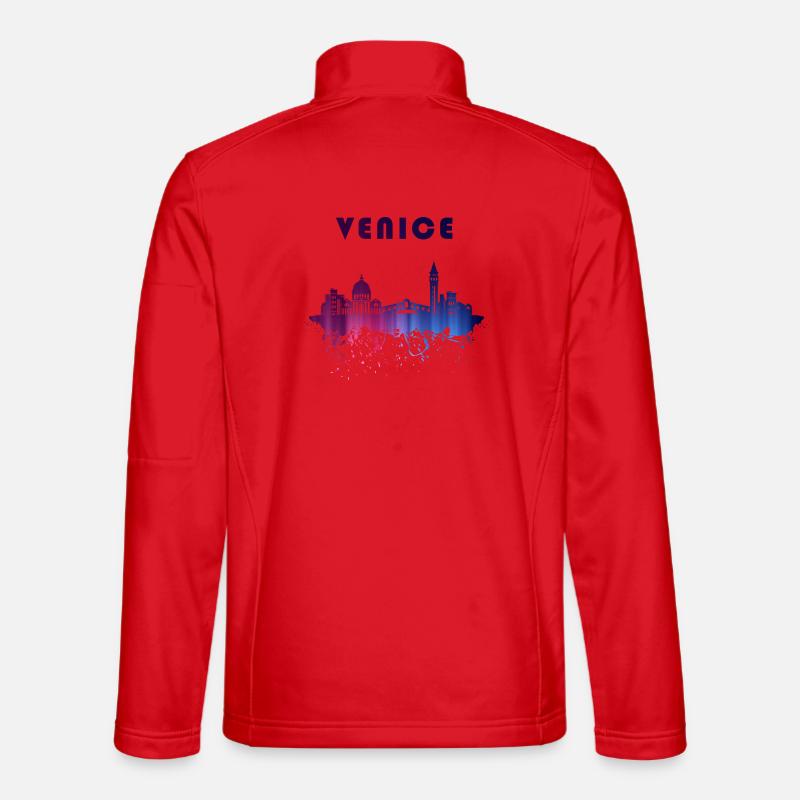 Venice skyline splash design. - Unisex Softshell Jacket - red