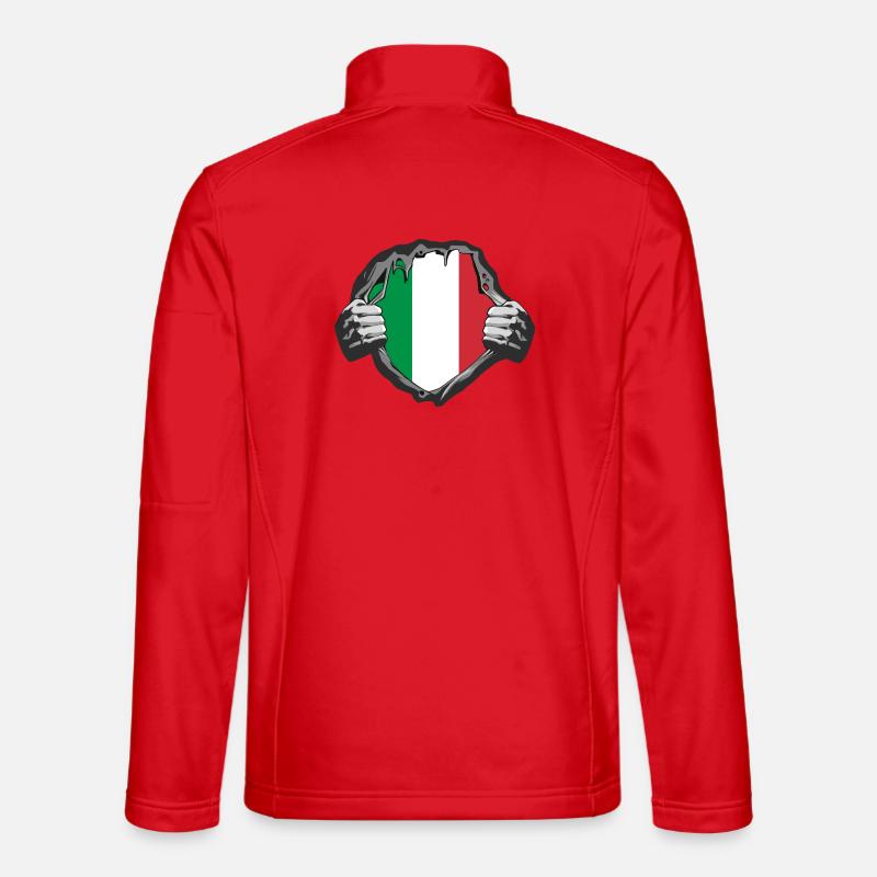 Italy Chest Design - Unisex Softshell Jacket - red
