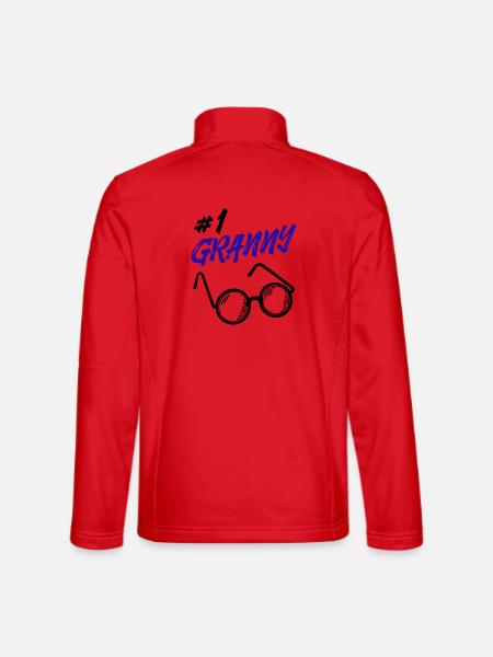 Omi Brille Statement Oma Beste Großmutter - Unisex Softshelljacke - Rot - Hinten