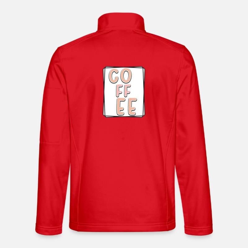 Kaffee Typo Panel - Unisex Softshelljacke - Rot