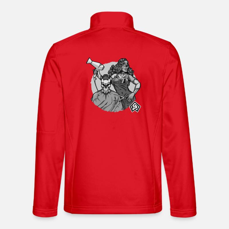 Coiffeur, Coiffeur, Coiffeur, Coiffeur, Crâne - Veste en tissu softshell Unisexe - rouge