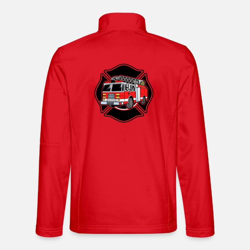 Fire brigade fire engine fire protection extinguishing work Unisex Softshell Jacket
