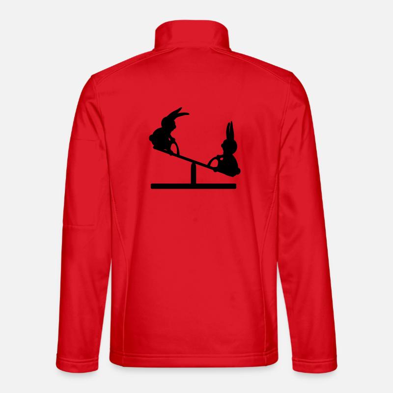 CHILDREN'S PLAYGROUND SWINGS - BUNNY SEESAWS - Unisex Softshell Jacket - red
