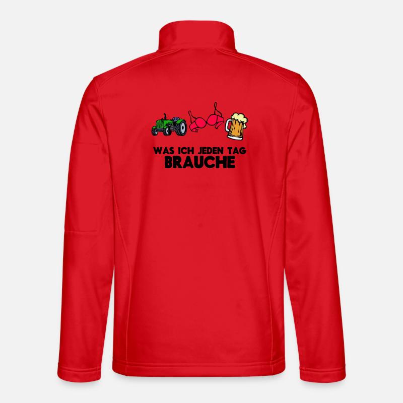 Traktor Landleben Kraftfahrzeug Statement Fahrzeug - Unisex Softshelljacke - Rot