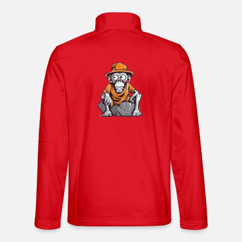 Skull Affe mit Hut und T-Shirt - Unisex Softshelljacke - Rot