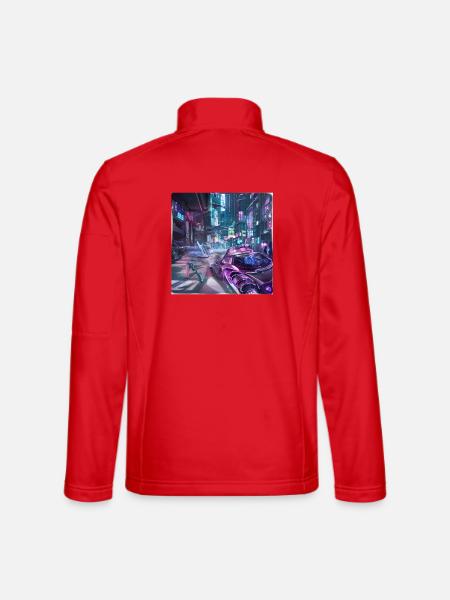 Cybercity - City in the future - Unisex Softshelljacke - Rot