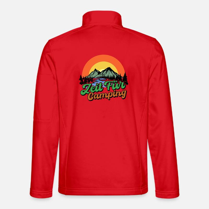 Campsite Camping Statement Mountains Camper - Unisex Softshell Jacket - red