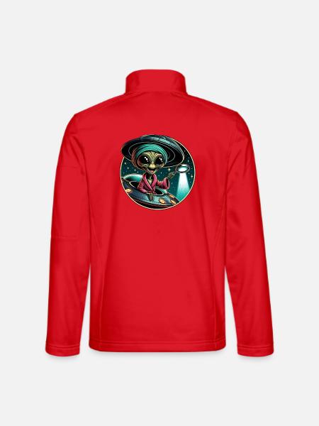 Alien detective in UFO light - Unisex Softshell Jacket - red
