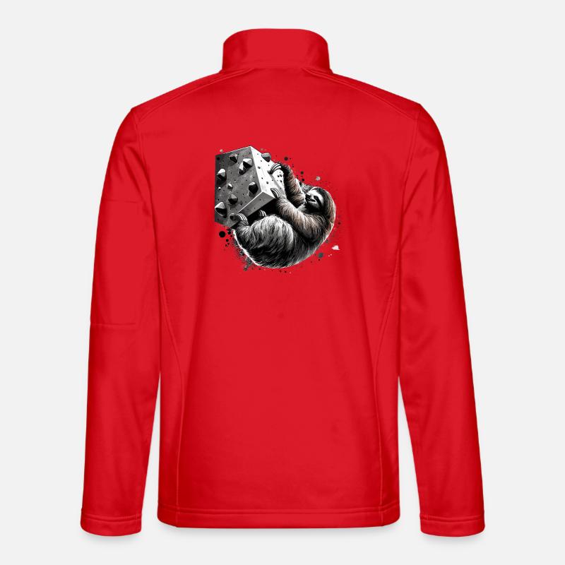 Bouldern Faultier Geschenk - Unisex Softshelljacke - Rot