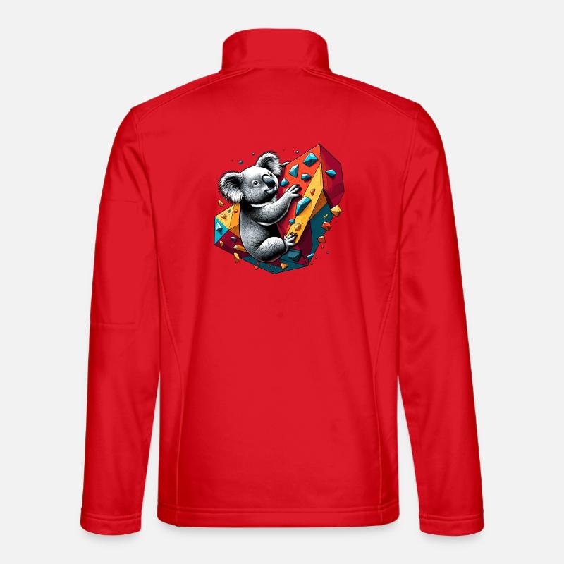Bouldering Koala Gift - Unisex Softshell Jacket - red