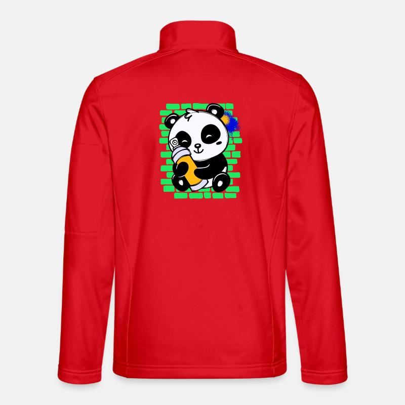 Graffiti Panda Drawing Illustration Spray Can Unisex Softshell Jacket