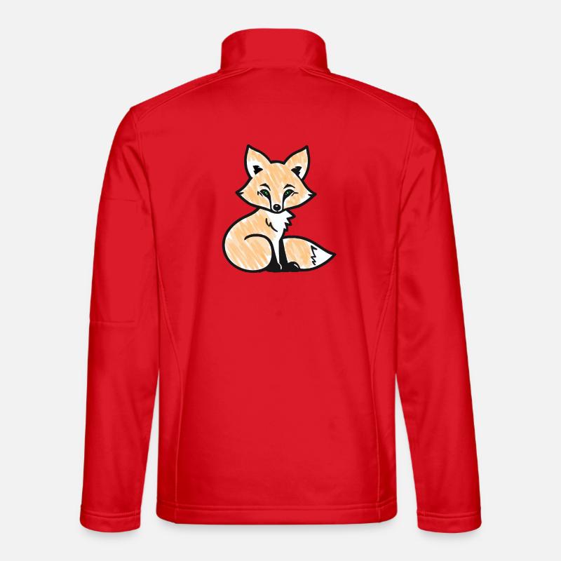 Red Fox (Black) - Unisex Softshell Jacket - red