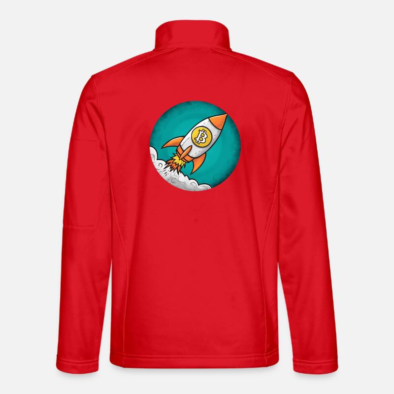 Crypto rocket: Bitcoin to the moon! - Unisex Softshell Jacket - red