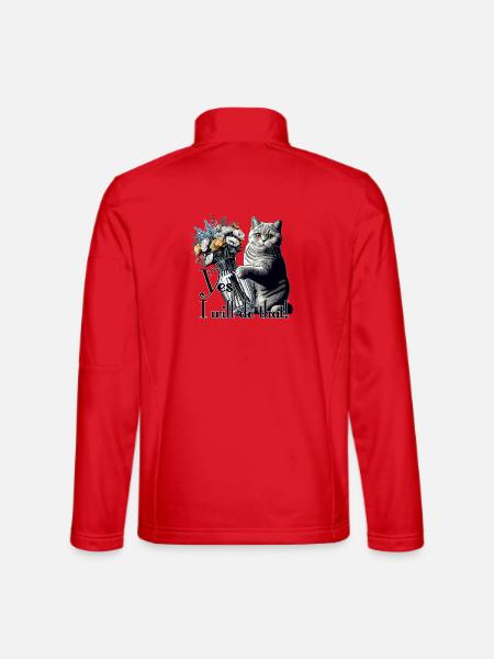 BKH Britisch Kurzhaar Katze Vase umkippen Geschenk - Unisex Softshelljacke - Rot - Hinten
