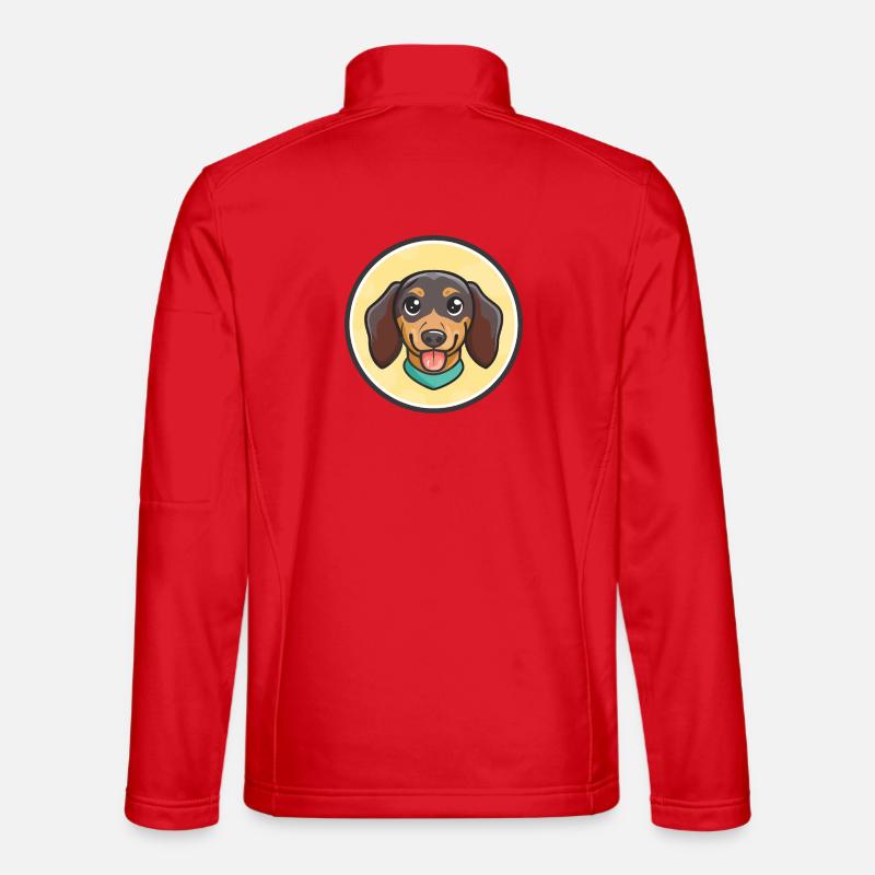 Alpenländischer Dachsbracke-Hunderasse-Cartoon Kawaii - Unisex Softshelljacke - Rot