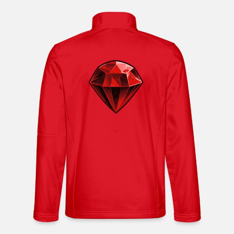 Precious Red Ruby Gemstone - Unisex Softshell Jacket - red