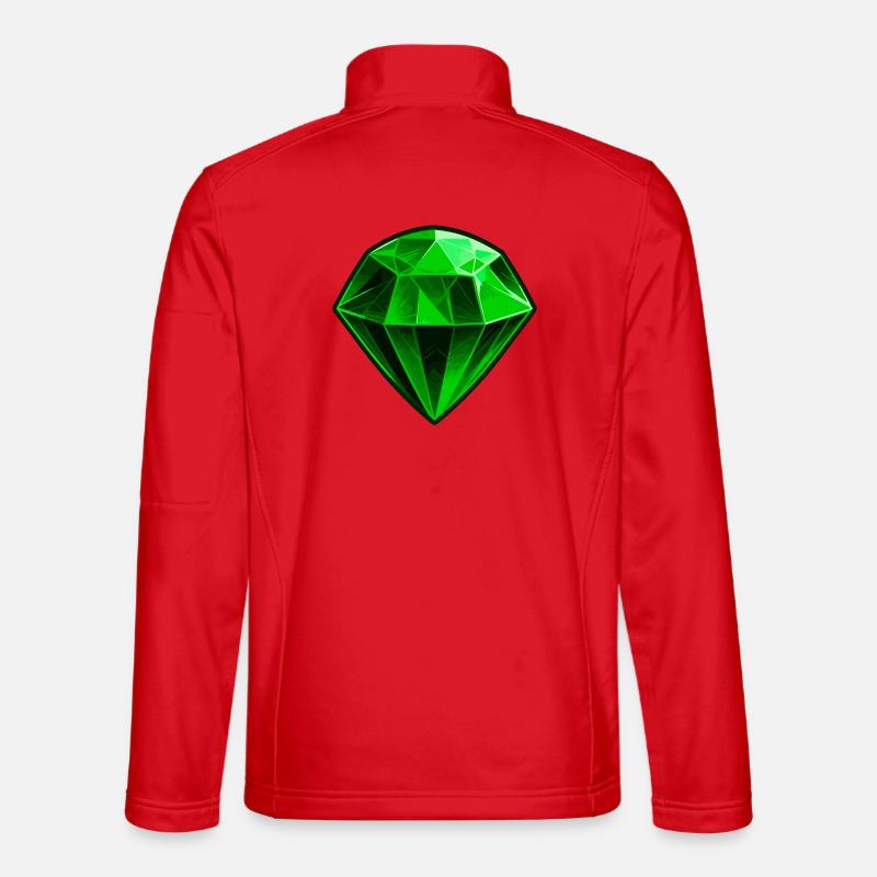 Precious Green Emerald Gemstone - Unisex Softshell Jacket - red