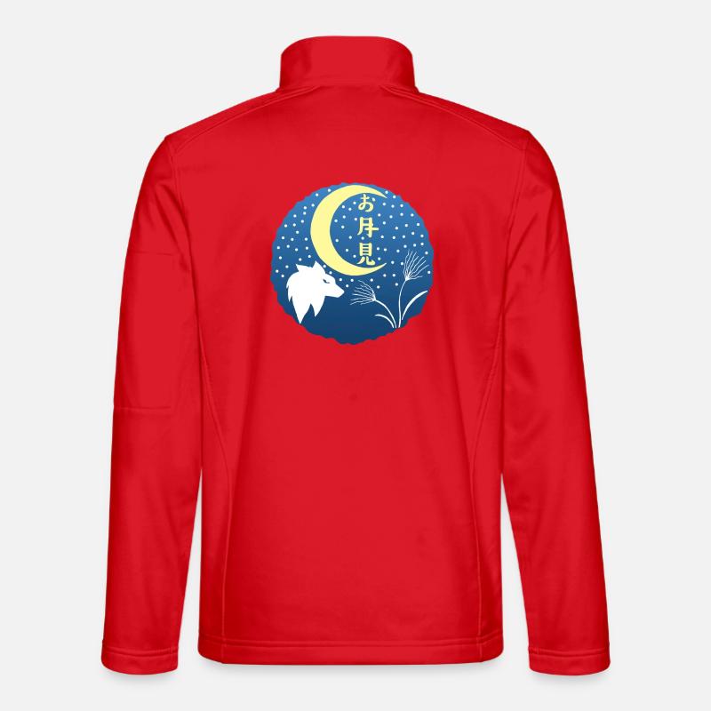 Weißer Wolf und Mondblick - Unisex Softshelljacke - Rot
