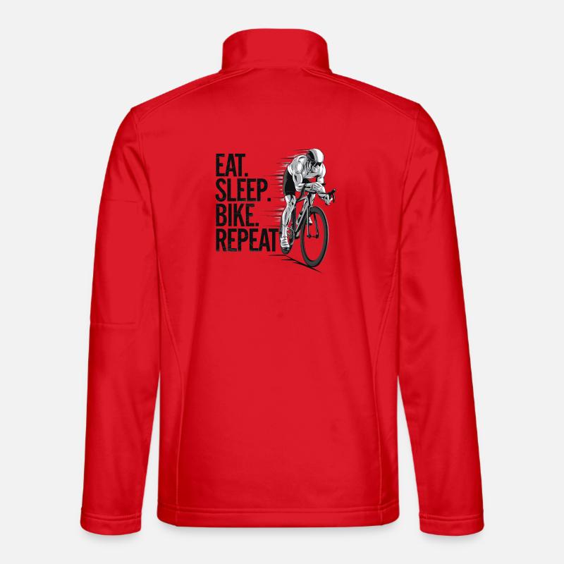Fahrrad, Leidenschaft, Motivation, Essen, Schlafen Unisex Softshelljacke