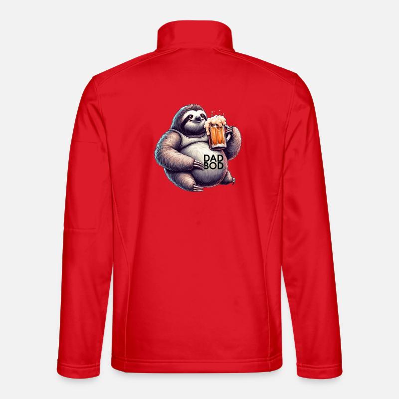 Dad Bod Bierbauch Bier Faultier Geschenk Unisex Softshelljacke