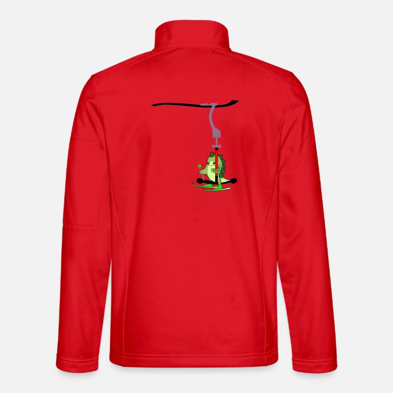 SKILIFT KINDER SKIFAHREN DINOSAURIER - Unisex Softshelljacke - Rot