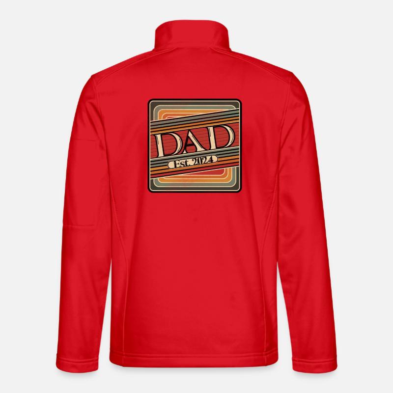 Dad Est. 2024 Retro Design - Unisex Softshelljacke - Rot