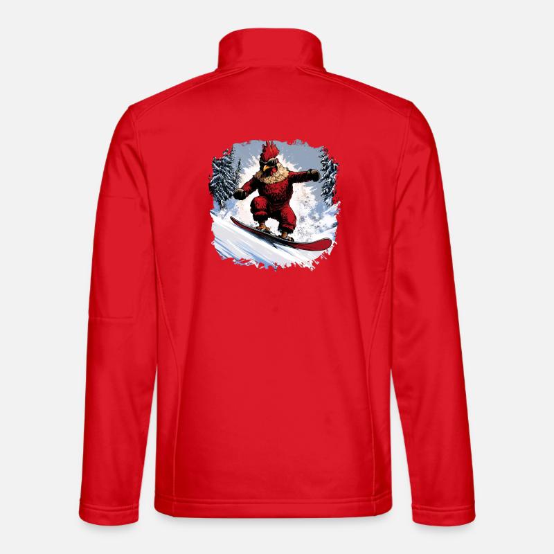 Chicken Snowboard - Unisex Softshell Jacket - red