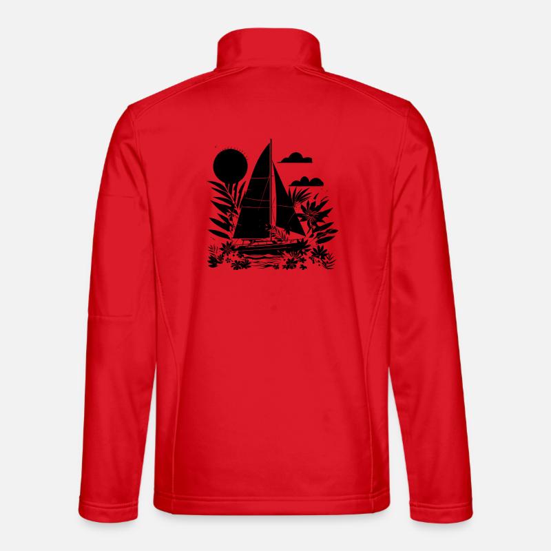 Cartoon Sailing - Unisex Softshell Jacket - red