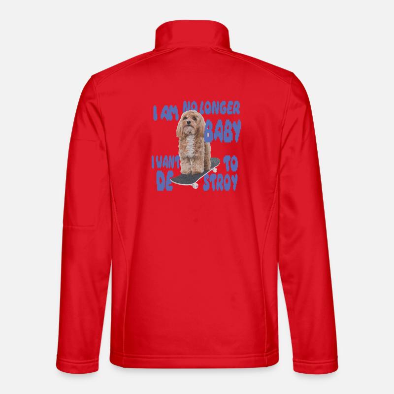 Skater Dog Meme – No Longer Baby - Unisex Softshell Jacket - red