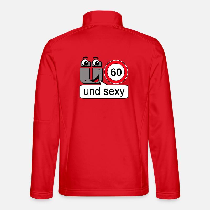 60th birthday , and sexy - Unisex Softshell Jacket - red