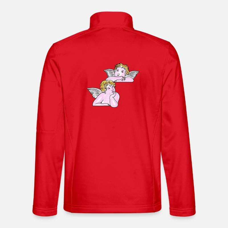 Cherubs line art - Unisex Softshell Jacket - red