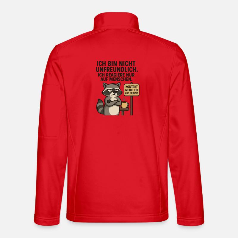 Raccoon saying: contact avoidance Unisex Softshell Jacket