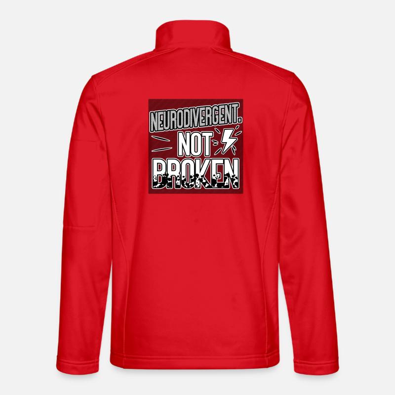 Neurodivergent Not Broken – Neurodiversity Pride - Unisex Softshell Jacket - red