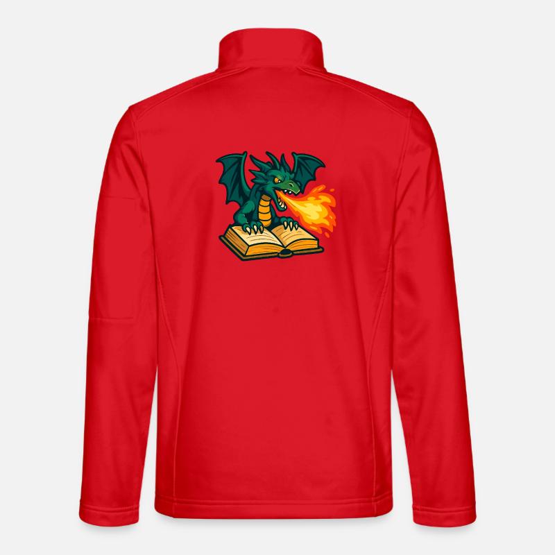 Fire Dragon Book Magic - Unisex Softshell Jacket - red