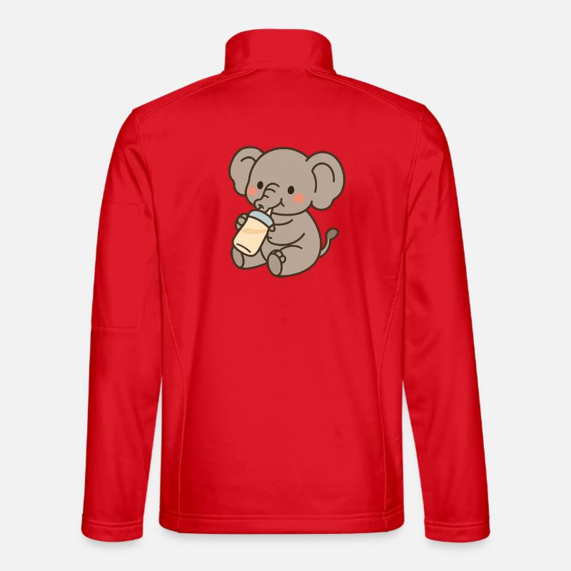 Little elephant with milk bottles - Unisex Softshell Jacket - red