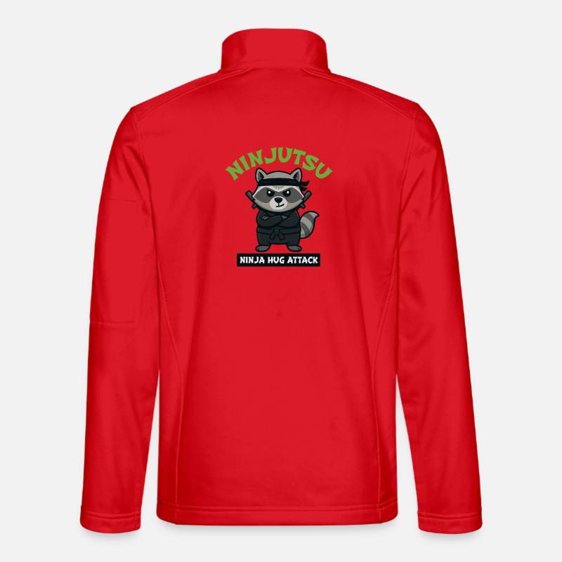 Waschbär Ninja Umarmungsangriff - Unisex Softshelljacke - Rot