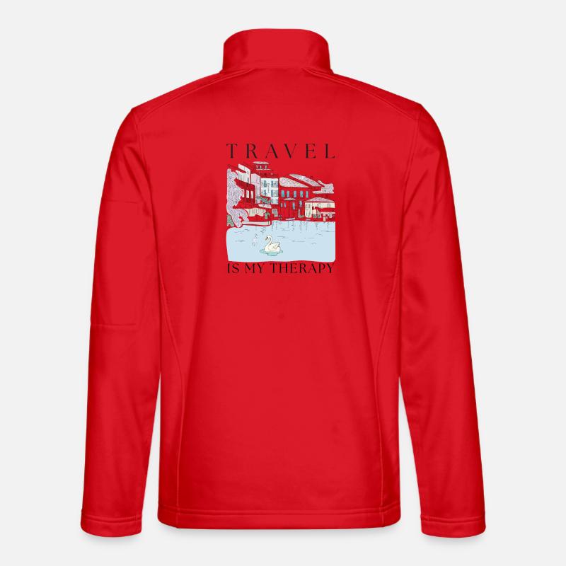 Travel is my therapy - Unisex Softshell Jacket - red