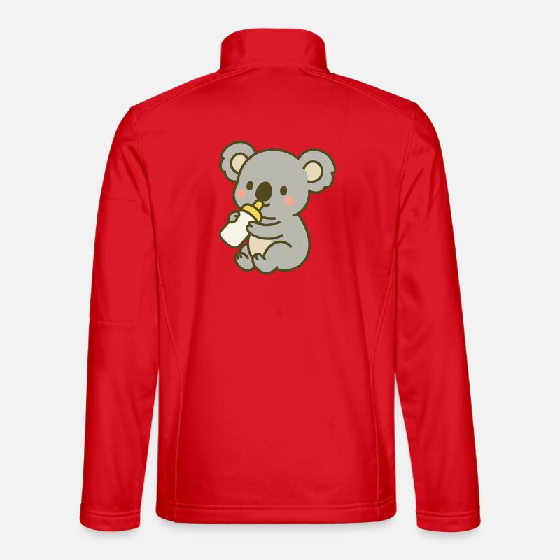 Cuddly koala with bottle - Unisex Softshell Jacket - red
