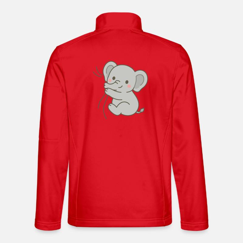 Snuggled elephant calf - Unisex Softshell Jacket - red