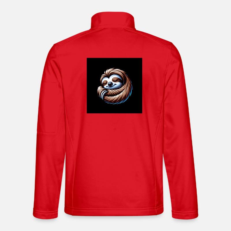 Cool bleiben immer mit der Ruhe lustiges Faultier - Unisex Softshelljacke - Rot