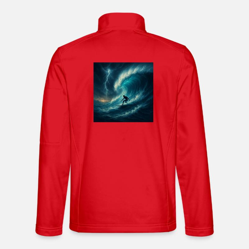 Storm Surfer - Surfen auf riesiger Welle - Unisex Softshelljacke - Rot