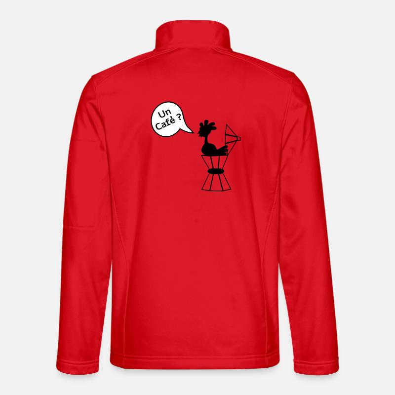 Black Espresso Coffee - Hens Chickens - Unisex Softshell Jacket - red