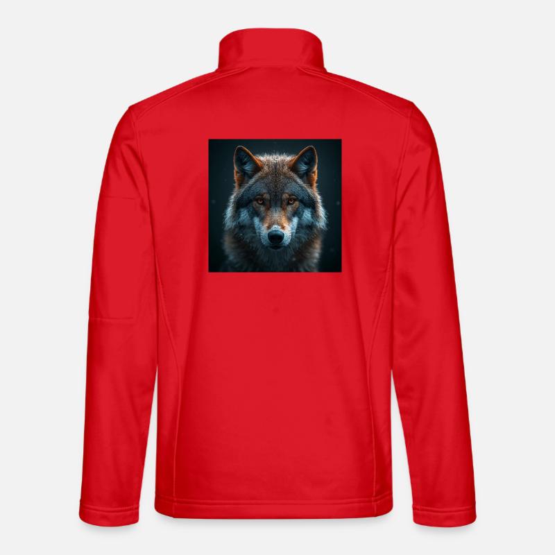 Majestätischer Wolf mit Feuerblick - Unisex Softshelljacke - Rot