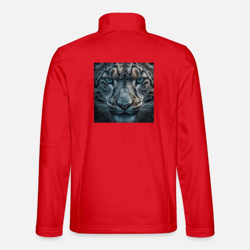 Frosty Leopard Portrait - Unisex Softshell Jacket - red