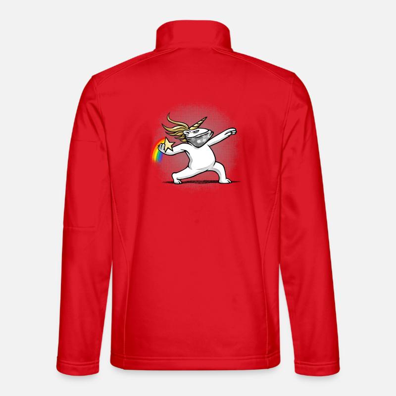 Einhorn wirft einen Regenbogen - Unisex Softshelljacke - Rot